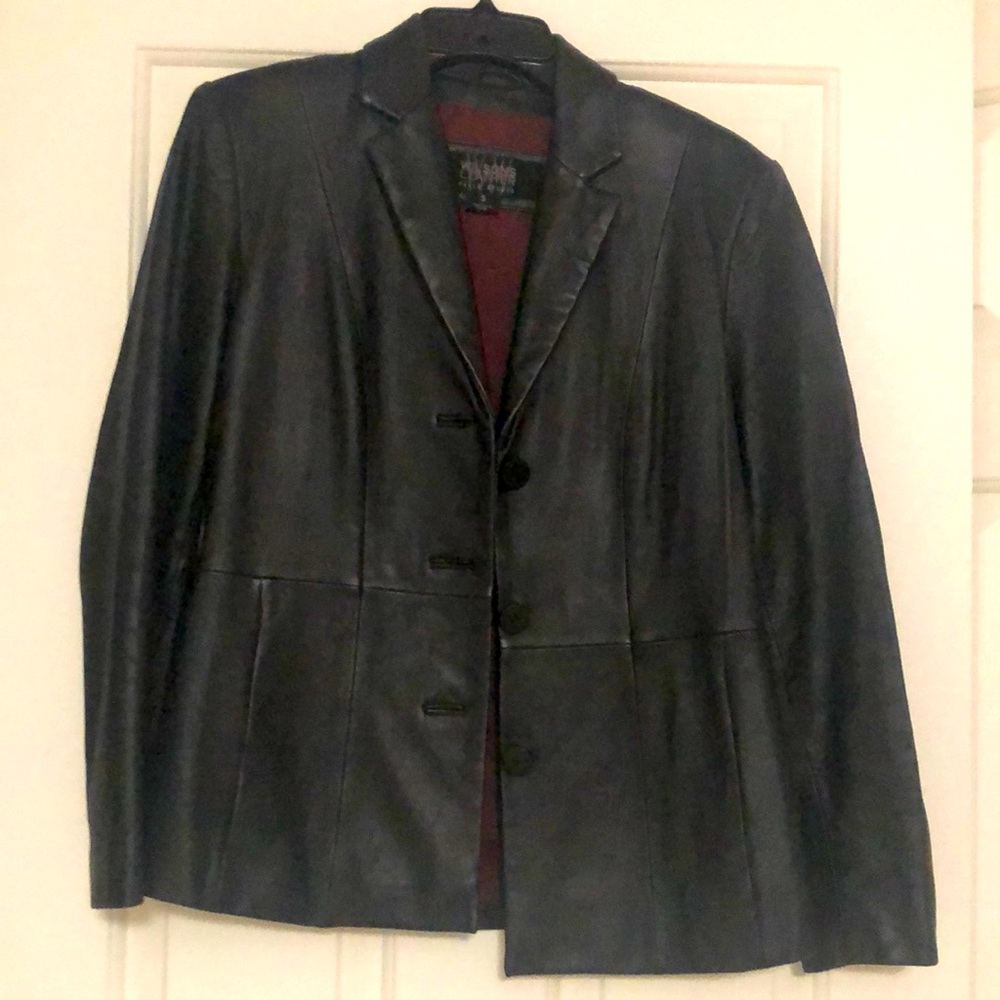 Wilson’s leather black 90s blazer jacket size small